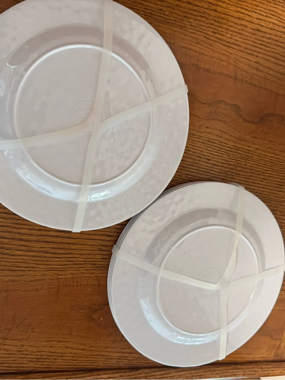 SAMBA MELAMINE BLUE CHECK LOBSTER SIDE SALAD 8 PLATES NEW